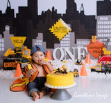 Allenjoy Construction Excavator Backdrop for Birthday Designed by Panida Phillips