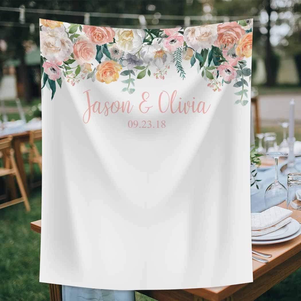 Allenjoy Custom Floral Background for Wedding Bridal Shower Anniversary Romantic Love Fotografia Backdrops - Allenjoystudio
