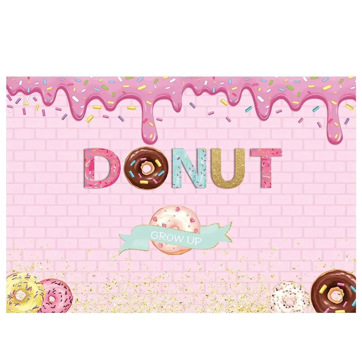 Allenjoy Donut Pink Brick Wall Backdrop for Birthday - Allenjoystudio