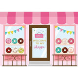 Allenjoy Donut Store Pink Background for Birthday - Allenjoystudio