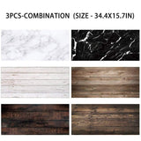 Allenjoy Double Sided Large Size Background 2 in 1 Black White Wood Marble Texture Pattern Waterproof Paper Tabletop Backdrop - Allenjoystudio
