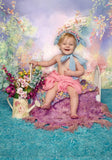 Allenjoy Dreamy Colorful Painted Backdrop for Princess Girl Photobooth