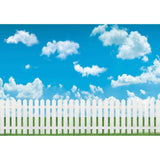 Allenjoy Easter Spring Sky White Fence Meadow Backdrop for Child - Allenjoystudio