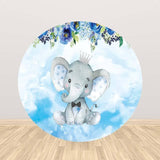 Allenjoy Elephant Little Star Round Backdrop for Baby Shower