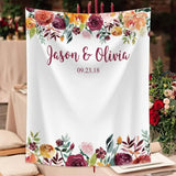 Allenjoy Fabric Floral Backdrop Wedding Bridal Shower Anniversary Love Custom Background - Allenjoystudio