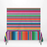 Allenjoy Fiesta Mexican Party Backdrop Stripes Tablecloth