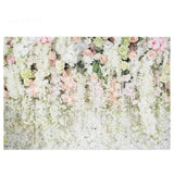 Allenjoy White Pink Flowers Walls Background for Bridal Shower