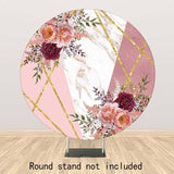 Allenjoy Flower Marvel Pink  Round Backdrop for Wedding Bridal Shower - Allenjoystudio
