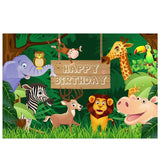 Allenjoy Animals Lion King in Jungle Grass Cartoon Backdrop