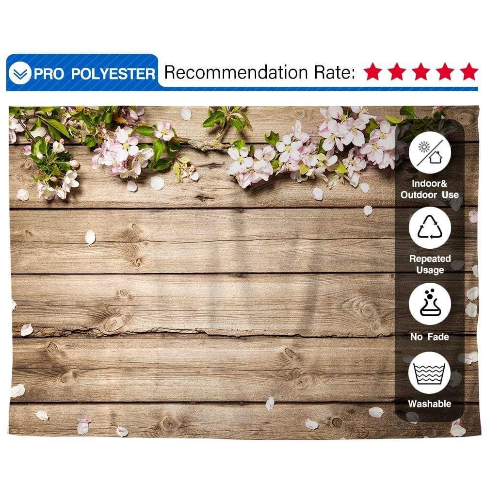 Allenjoy Peach blossom Bown Wood Backdrop for Mother's Day - Allenjoystudio