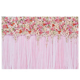Allenjoy for Photo Studio Floral Backdrop Pink Curtain Flower for Wedding Valentine