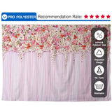 Allenjoy for Photo Studio Floral Backdrop Pink Curtain Flower for Wedding Valentine - Allenjoystudio