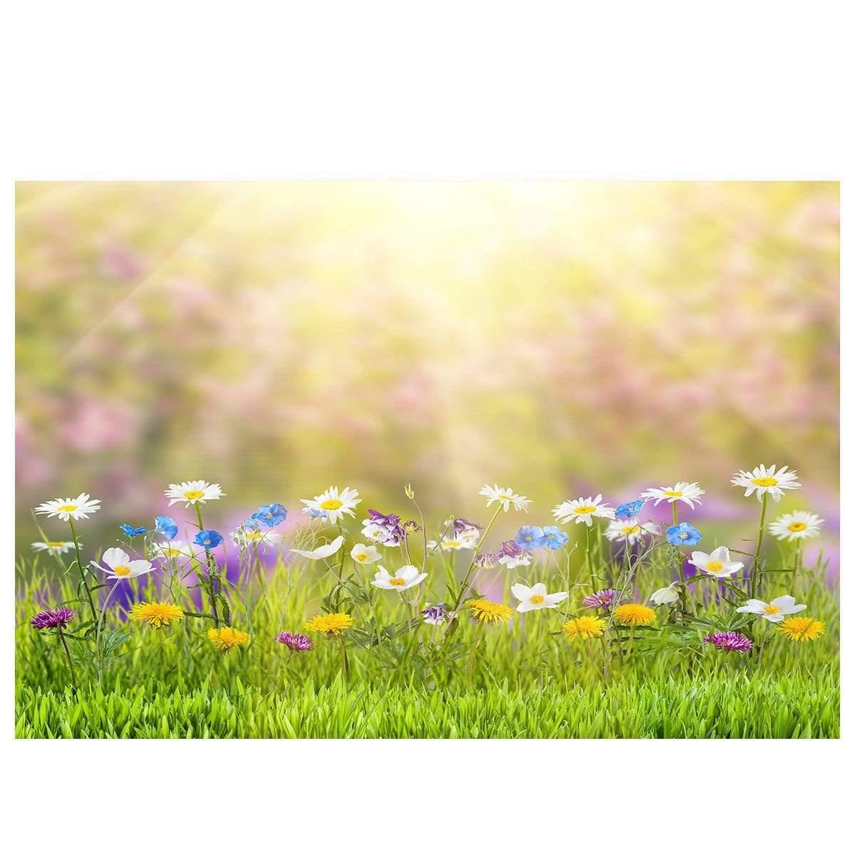 Allenjoy Grass Wildflower Bush in Glitter Sunshine Spirng Backdrop - Allenjoystudio