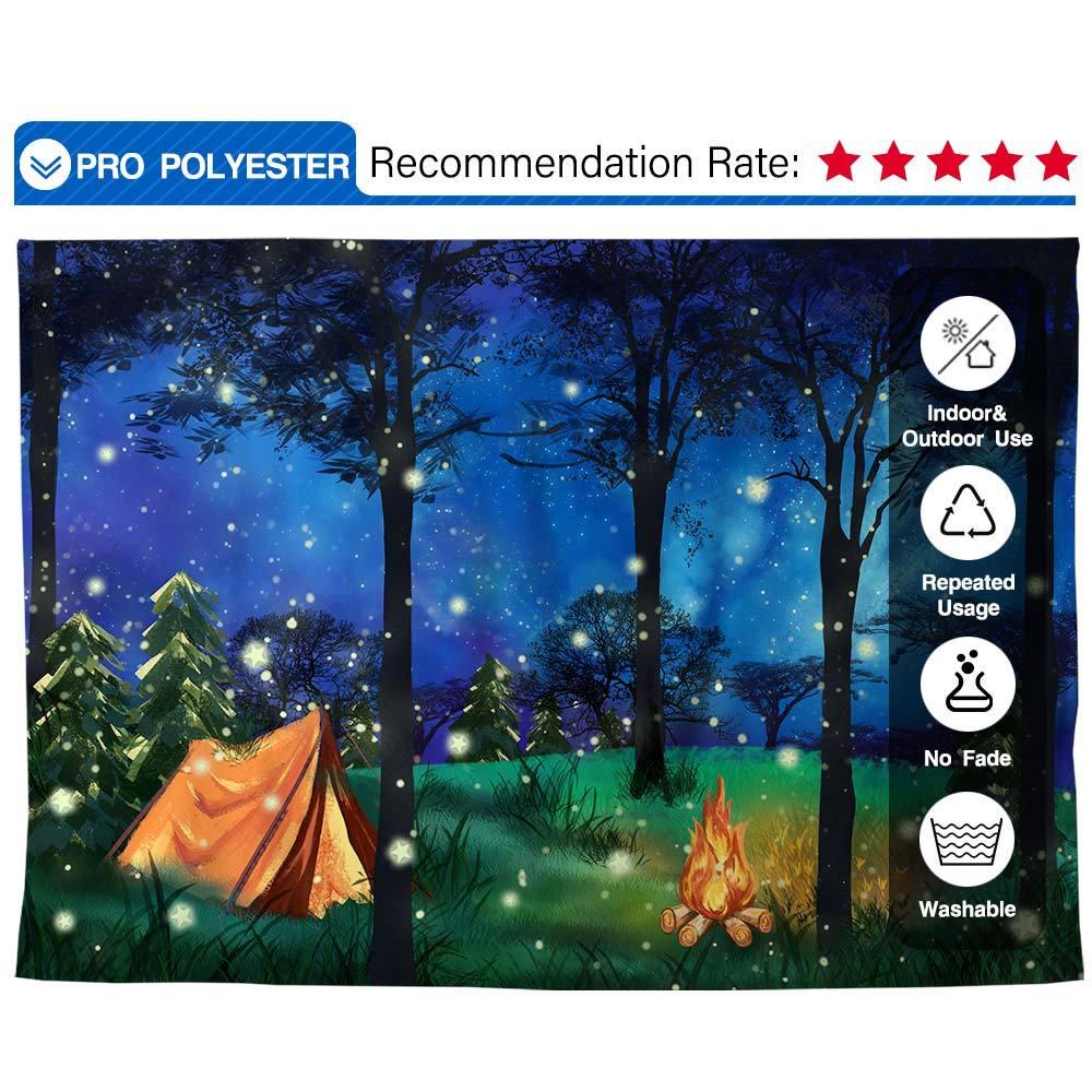Allenjoy Galaxy Tent Forest Bonfire Backdrop Hand-Painted for Children Minisession - Allenjoystudio