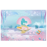 Allenjoy Glitter Mermaid Underwater Backdrop for Children Pink Shell Coral Photophone