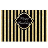 Allenjoy Golden and Black Vertical Stripes Birthday Backdrop