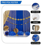 Allenjoy Golden Curtain and Navy Blue Background for Cake Smash Designed by Panida Phillips - Allenjoystudio