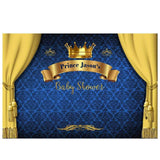 Allenjoy Golden Princess Royal and Blue Yellow Curtain Backdrop