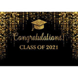 Allenjoy Graduation Party Backdrop Class of 2021 Gold Glitter Bokeh Spots