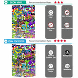 Allenjoy Graffiti Photocall Background for Kids Rock and Roll Cloud Microphone Sunglasses - Allenjoystudio