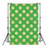 Allenjoy Green Backdrop for Photographic Studio  Golden Sequin Dots