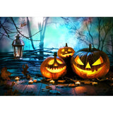 Allenjoy Halloween Evil Pumpkins Candles Branches Backdrop - Allenjoystudio