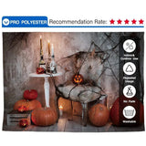 Allenjoy Halloween Horror Spider Web House Pumpkin Lantern Backdrop - Allenjoystudio
