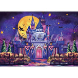 Allenjoy Halloween Castle  Backdrop Hand-Painted Pumkin for Children Birthday