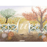 Allenjoy Hand Painted Farm Pumkin Maple Leaves for Thanksgiving day  Fall Autumn - Allenjoystudio
