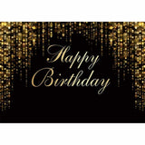 Allenjoy Happy Birthday Golden Bokeh Black Prom Backdrop - Allenjoystudio