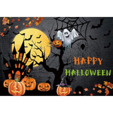 Allenjoy Happy Halloween Ghost Castle of Wraith Full Moon Pumpkin Backdrop