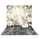 Allenjoy AWhite Roses Flower Wall Mother's Day Backdrop