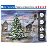 Allenjoy Village Christmas Tree Oil Painting Backdrop - Allenjoystudio