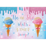 Allenjoy Ice Cream Sumer He or She Backdrop for Gender Reveal Party Banner Photocall