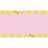 Allenjoy Lemon Pink Checkered Banner Tablecloth for Baby Shower - Allenjoystudio
