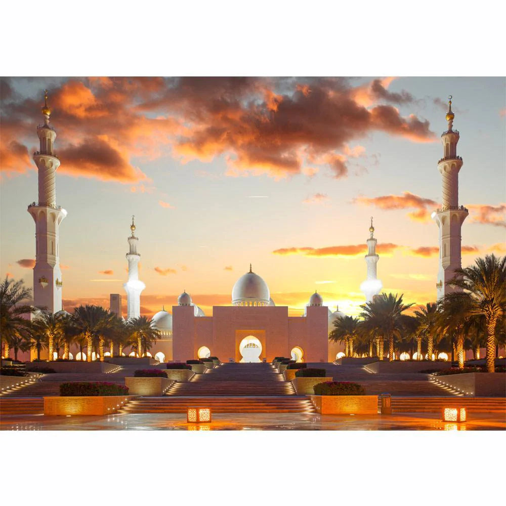 Allenjoy Locations Backdrop Arabia Mosque Sunset Photographic Background - Allenjoystudio