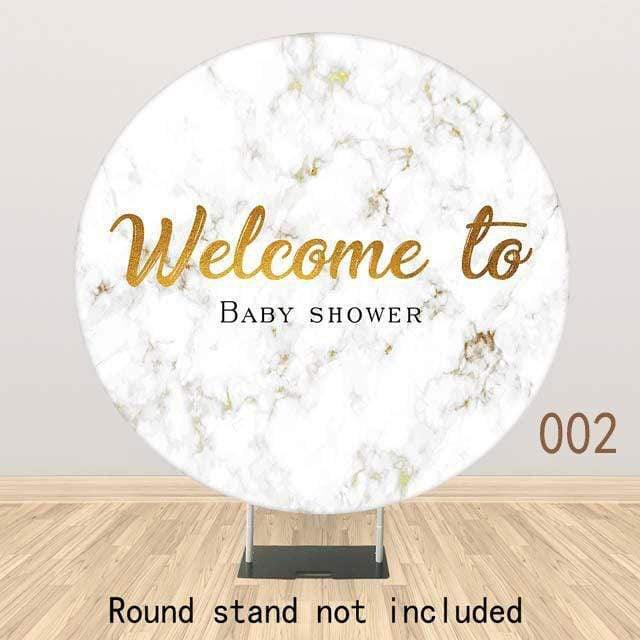 Allenjoy Marble Round Backdrop for New Born Baby Shower - Allenjoystudio
