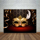 Allenjoy Masquerade Party Beautiful on Damask Ribbons Fund Background Photographic - Allenjoystudio