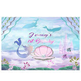 Allenjoy Mermaid Under the Sea Custom Name Birthday Backdrop - Allenjoystudio