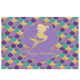 Allenjoy Mermaid Glitter Colorful Scales Birthday Backdrop