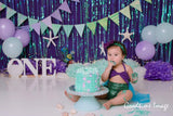 Allenjoy Mermaid Purple Shining Backdrop Designed by Panida Phillips