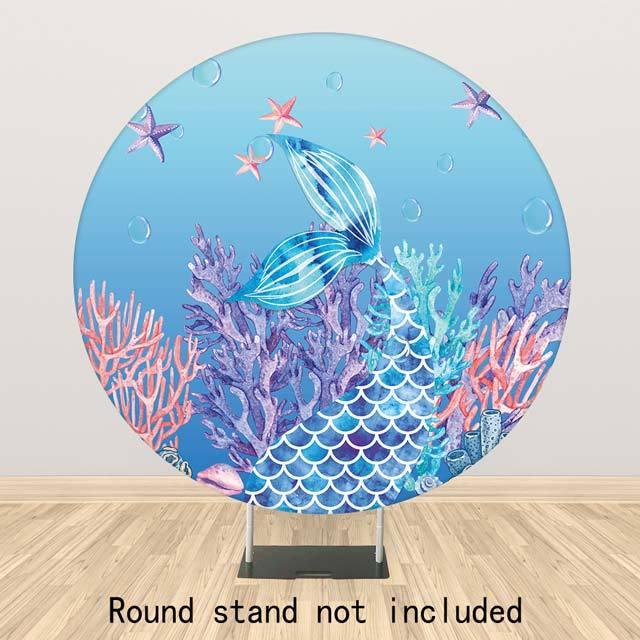 Allenjoy Mermaid Under the Sea Round Backdrop - Allenjoystudio