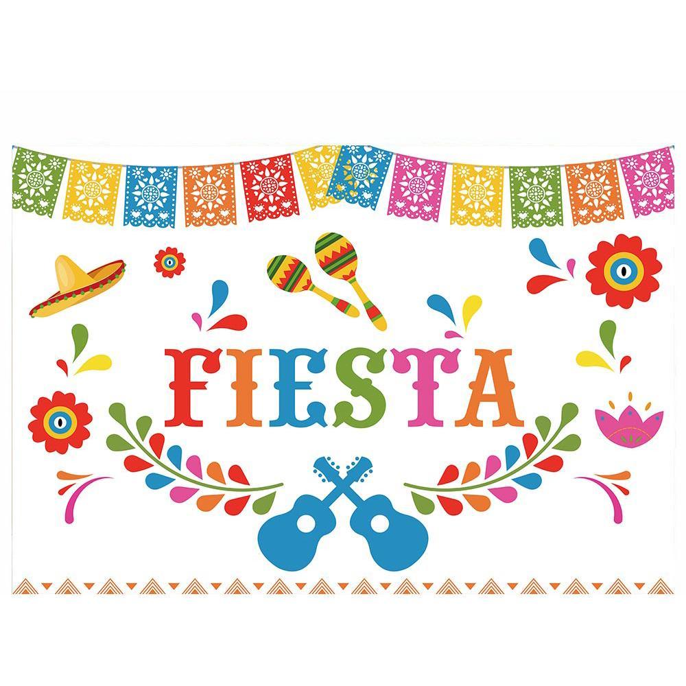 Allenjoy Mexican Theme Backdrop Cactus Party Fiesta Birthday Watercolor Flowers - Allenjoystudio