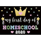 Allenjoy My First Day of Home School Little Star Black Background