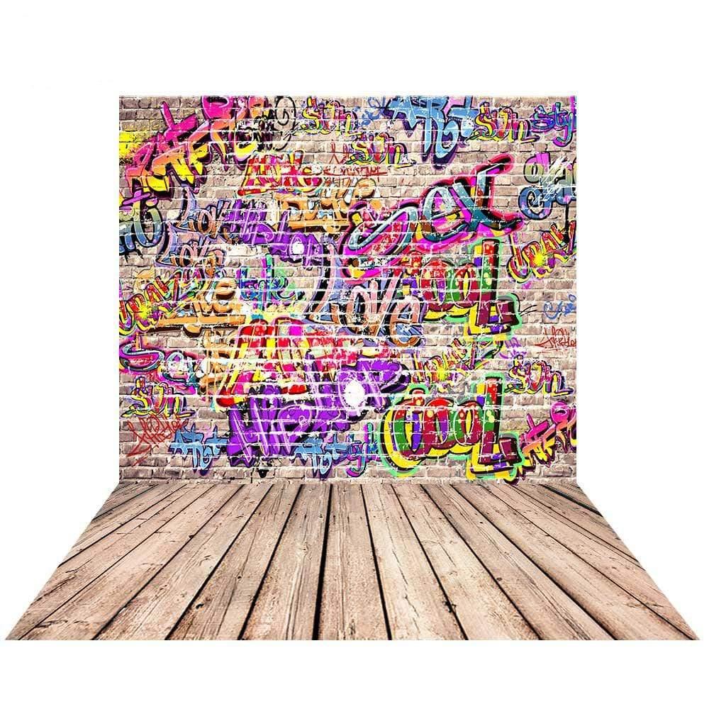 Allenjoy New Backdrop Graffiti Brick Walls Floor Photographic Studio Floor for Children - Allenjoystudio