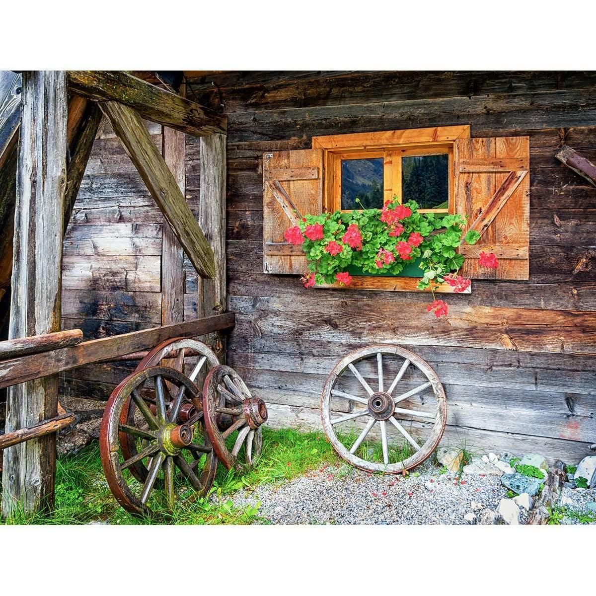 Allenjoy Old Window Farmhouse Photography Backdrop Flower Wood Countryside Background - Allenjoystudio