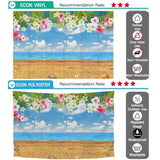 Allenjoy Sand Beach Flowers Blue Sky Backdrop - Allenjoystudio