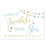 Allenjoy Twinkle Twinkle Little Star Golden and Blue Backdrop