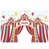 Allenjoy Circus Balloon Golden Flags Backdrop for Birthday