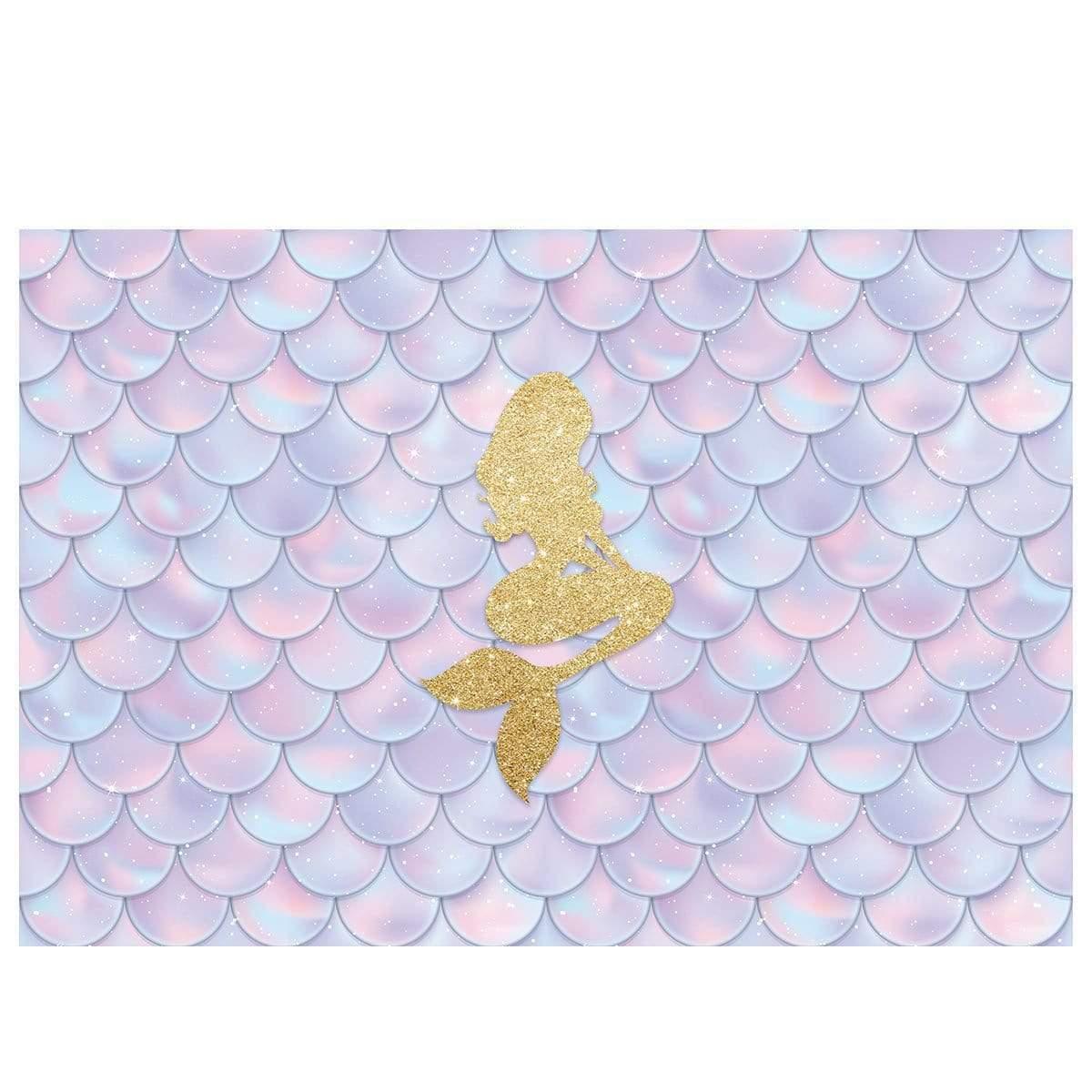 Allenjoy Golden Little Mermaid Crystal Flake Backdrop - Allenjoystudio
